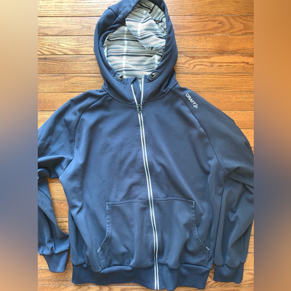 Men’s Craft Mountain Bike mtb hooded sweatshirt full zip hoody sz XL